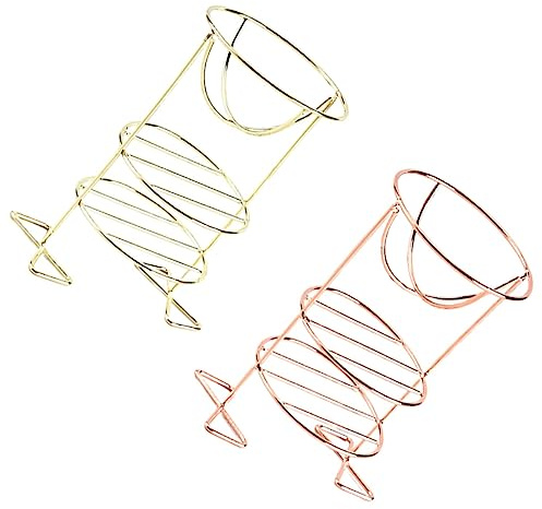 Healeved Maquillaje en Acero al Carbono 2 Piezas de Esponjas de Maquillaje para Almacenar y Secar para Soporte Borlas de 3 Capas en Baño o Tocador