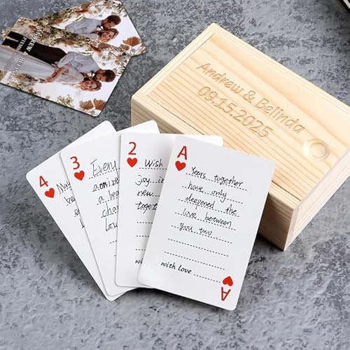 SHWorkshop Benutzerdefiniertes Gästebuch, personalisierte Spielkarten mit Foto, Hochzeitsgästebuch, Alternative, Unterschriftenbuch, Gästekartendeck, Hochzeitsgeschenke