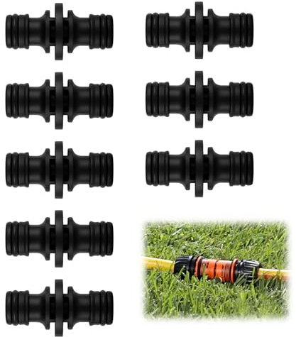 8 Pièces Raccords Double Pour Tuyau D'Arrosage, Connecteurs 1/2 Pouce Noir, raccordement pour une connexion sûre des tuyaux, Extension Coupleur Agriculture, Arrosage Gazon Et Jardin