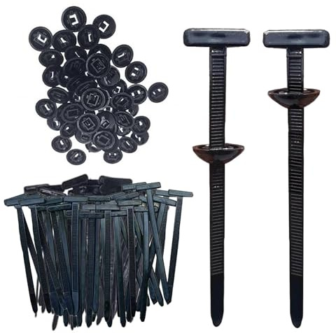 Cable Tie Buckle, 100 Pieces Nylon Universal Cable Tie Holder, Snap-Fit Fastening Clip for Car Repairs, Home Organization and DIY Projects, Black