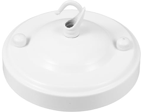 Cabilock Gancio Soffitto con Base in Metallo Bianco per Lampadari Supporto Resistente Antiruggine Piastra Fissaggio per Apparecchi Sospensione Accessorio per Illuminazione Interni