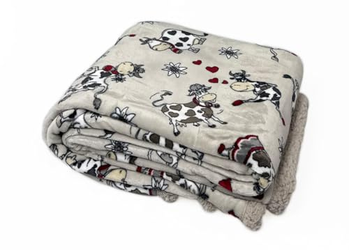 SOFFICIOSO Plaid Stampato Invernale Caldo Morbido Sherpa Fantasia Mucchine Singolo Mucchine