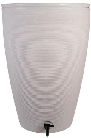 Water Butts Direct 120L Water Butt Planter Kit with Stand – Decorative Garden Rainwater Barrel with Universal Diverter, Tap and Hose Connector, PLUS Free 500ml Water Butt Treatment, Stone