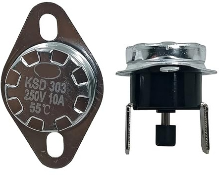 5 Stück/KSD301/KSD303 45°C–150°C Manuelle Rückstellung 10A Grad Celsius Thermostat Normalerweise geschlossener Temperaturschalter Steuerungszubehör(97C)