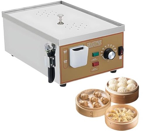 AETEREOS Vaporiera per Alimenti, Vaporiera Professionale per Pane e Panini, Forno a Vapore per Alimenti con Temperatura da 30 a 110 °c, Vaporiera Elettrica per la Cottura in Cucina 2holes