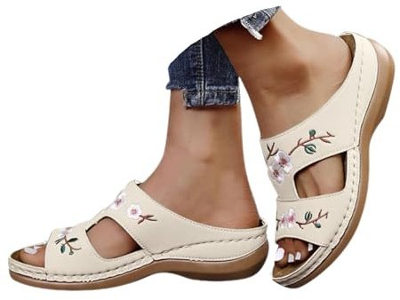 Sandales Et Mules pour Femmes Orthopédiques Chaussons Été Confortable Chausson Bout Ouvert Compensées Plateforme Pantoufles De Plage Et Claquettes De Piscine
