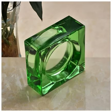 Glasbausteine, Glasbausteine, Kristallsteine, mehrfarbig, 15 x 5,8 cm, for Trennwände, dekorative Wände, Home Office, Gewerbeflächen(Green)