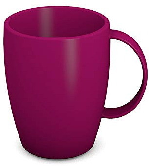 Ornamin Mug with Handle 260 ml Blackberry (model 420) | sturdy coffee mug made of plastics, coffee cup, reusable mug