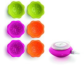 Lékué Deco Minicake Set Garden - Juego de moldes de repostería, siete piezas, color rosa