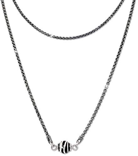 SilberDream Kugel Halskette silber schwarz Schmuck 46cm 925 Silber SDK24446S Silber Halskette