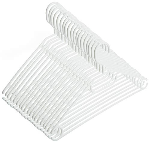50 Kleiderbügel weiß Kunststoff mit drehbaren Haken, Länge ca.41 cm, eine nachhaltige Lösung für die Organisation Ihres Kleiderschrank, Made in EU, Umweltfreundlich da 100% Recyclingmaterial