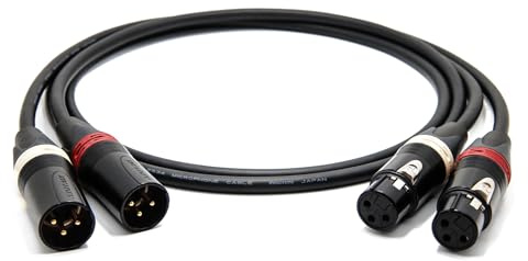 enoaudio Mogami 2534 Quad Stereo Paar (L,R) Audio Kabel | Neutrik Gold XLR female - XLR male | HiFi, 2,0 m