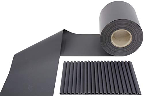 Lámina de protección visual para valla de barra, color antracita mate, 650 g/m², 35 m x 19 cm, incluye clips de fijación RAL 7016