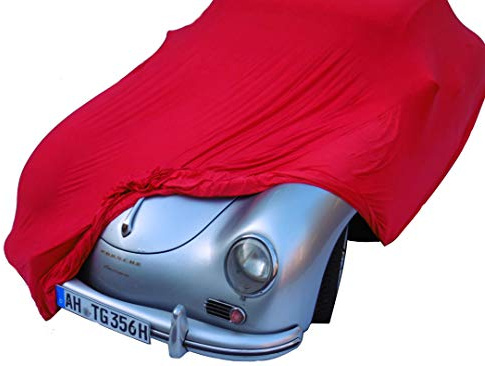Auto Schutzhülle Schutzhaube Plane Indoor Hochwertig rot grau oder schwarz bis 5,80 m lang (Rot bis 5,10 Meter)