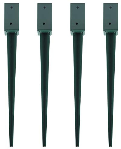 Woodside Steel Fence Post Holders/Ground Stakes, 75mm/3” Square (pack of 4)