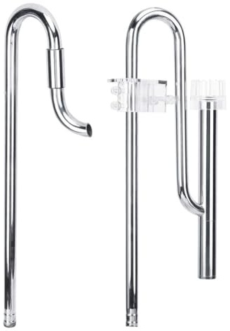 Pssopp Aquarium Edelstahl Einlauf Auslauf Rohroberflächen Skimmer, Aquarium Filterrohr Edelstahl Zufluss Abfluss Rohre Aquarium Rohroberfläche Kein Skimmer(12mm)