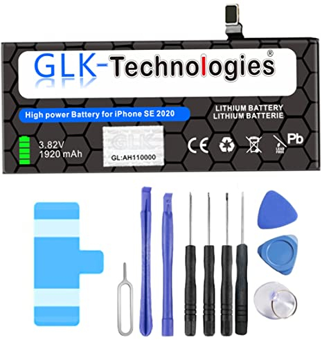 High Power Ersatzakku kompatibel mit iPhone SE 2016 | Original GLK-Technologies Battery | 1624 mAh Akku | inkl. Werkzeug Set Kit Reparaturset NEU