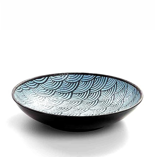 Pujadas Assiette Creuse Mélamine Motifs Bleus Ø 22,5 cm Mélamine