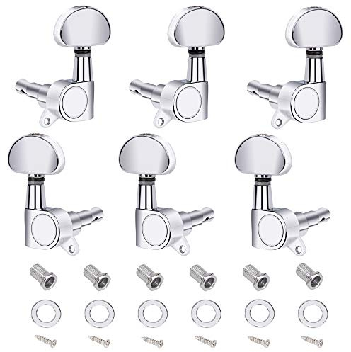 Mechaniken Stimmwirbel 6 Stück Akustikgitarre Knöpfe Gitarren Saiten Stimmgerät, Tuner Leitet Ersatzteile Gitarre Tuning Pegs für Akustische Gitarre E-gitarre(3R 3L)