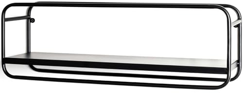 HAKU Wandregal schwarz, Metall - Maße: B 60 x H 20 x T 15 cm, Style: Modern