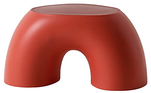 Petit banc arc-en-ciel semi-anneau pour la maison et l'intérieur - Tabouret pour enfants - Marchepied de lit - Chaise de chambre d'enfant (rouge)