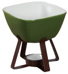 Chocolate Fondue Mug Set Mini Candle Fondue Pot Chocolate Cheese Ice Cream Fondue Melter Cup Green with Base