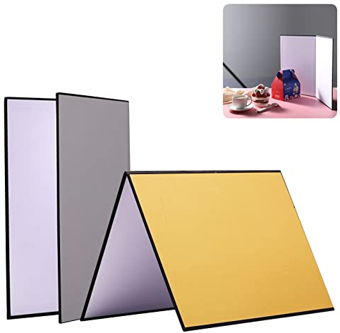 Réflecteur Lumiere Photo A3 x 2, Soonpho 3 en 1 Reflecteur de Lumiere Photo, Réflecteur Pliable Portable pour la Photographie de Natures Mortes