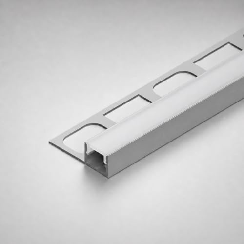 LED Tile In Aluminium Profile LEDBRITE 2M / 6.6FT LED Aluminium Extrusion with Channel, Diffuser, End Caps and Mounting Clips for LED Strips ALP3311-C (Pack of 2)