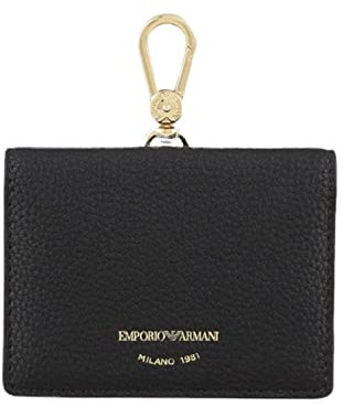 Emporio Armani Schwarzer Kartenhalter mit abnehmbarem Schultergurt, Schwarz