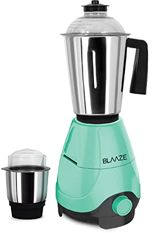 BLAAZE 220V 600 Watts Mixer Grinder with 2 Jars – Perfect for Dry & Wet Fine Grinding – Dosa batters, Indian Curry Spices Coconut Chutney Grinding Mixing (Tiffany Blue)