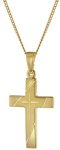 trendor Halskette mit Kreuzanhänger Gold 333/8K Kreuz 21 mm 41906-42