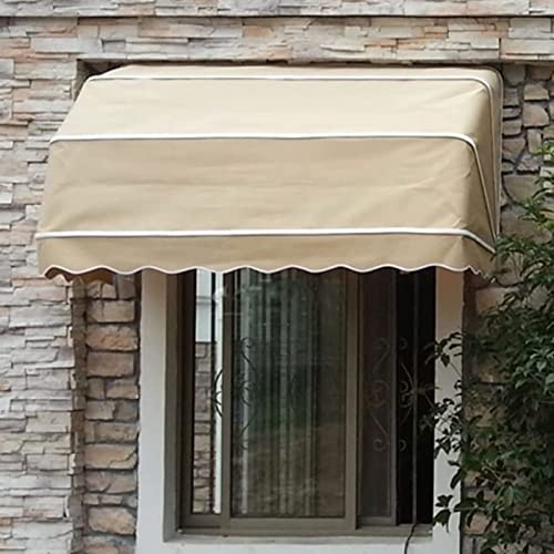 BPILOT Tenda da Sole for Porte E Finestre- Fissa Esterni Impermeabile Copertura Pioggia-Neve Tettoia A Cappottina con Telaio in Alluminio for Portico Decorazione (Color : Khaki, Size : 140x80x80cm)