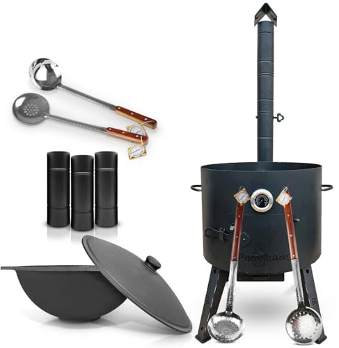 Kazan - Tubo alargador de hierro fundido (22 L, 49 cm de diámetro, 49 cm de diámetro, 49 cm)