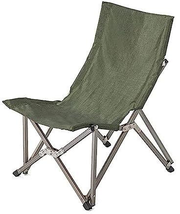 MOBAAK Campingstuhl Klappstuhl Outdoor-Campingstuhl, Aluminiumlegierung, Tragbar, Faltbar, Lässig, Lounge, Leicht, Strandstuhl Strandstuhl Camping Stuhl (Color : Grün, Size : 52 * 52 * 72cm)