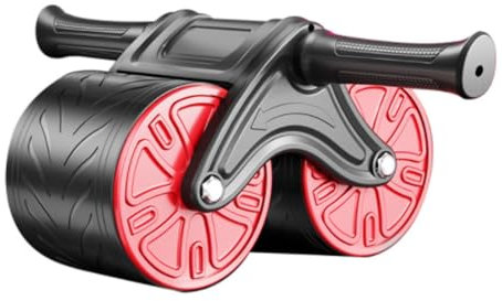 NMGHUTE Bauchroller Bauchmuskeltrainer Bauchtrainer Bauchmuskeltrainer, Bauchmuskel-Rad, Trainingsroller, Automatischer Rückprall, Home-Gym-Fitness-Roller Bauchrad Bauchtrainer ab Roller(Rood)