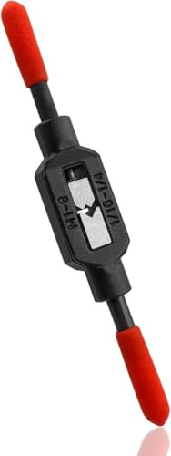 Windeisen Verstellbar M1-M8, T-Griff für 1/16-1/4 UNC/UNF, Karbonstahl | Gewindebohrer-Halter mit Spannbacken, für Reibahle und Handgewindebohrer, vernickelte Ausführung, mittelgroß