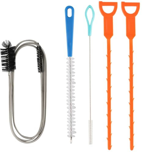5 x Shower Drain Unblocker Tools, Sink Drain Unblocker and Cleaner Tool, Plughole Cleaners Hair Clog Remover for Kitchen Plug Hole Shower Bathroom Plug