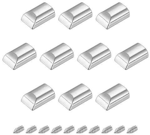 Laroal Bouchons de fermeture à glissière en métal rectangulaires, extrémités supérieures à tirer, clip de queue de remplacement avec vis pour bricolage, sacs, bagages et projets de couture