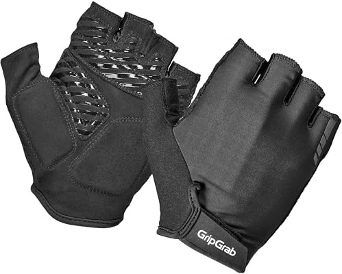 GripGrab ProRide RC Max Gepolsterte Kurzfinger Fahrradhandschuhe Sommer | Halbfinger Radhandschuhe mit RC Max Polsterung, Silikon-Grip, Frottee-Schweißwischer am Daumen und Klettverschluss