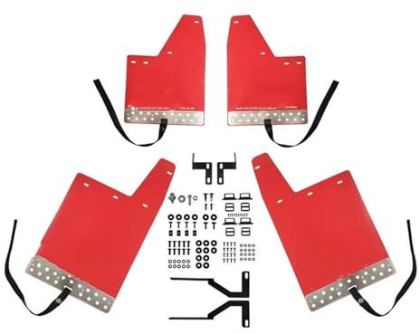 Wheels Paraspruzzi Per Suzuki Per Jimny Per Sierra JB74 2019-2023 Parafanghi Auto Parafanghi Paraspruzzi Parafango Parafango Anteriore Posteriore 4 PZ Accessori Auto Paraspruzzi Ruota(Red logo A)
