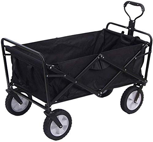 HUIBBGO Robuster, zusammenklappbarer Gartenwagen, Handwagen, zusammenklappbarer Transportwagen, maximale Tragkraft 100 kg, für Gärten, Familiencamping, Einkaufen, Angeln im Freien