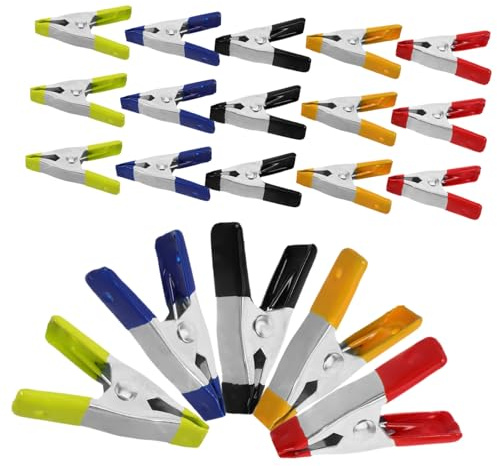 Tofficu 25pièces Pinces à Ressort Métalliques Pour Bois Tuyaux Projets Diy Avec Embouts Plastique Et Support De Poignée Pour Utilisation Polyvalente