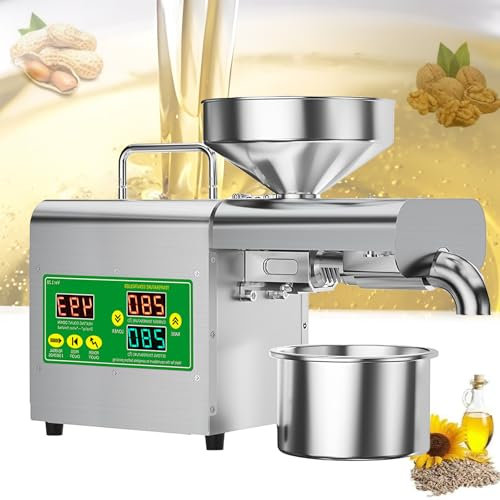 HEIHEIZI 110V/220V, Presse à Huile légère – Extracteur électrique à Froid/à Chaud 1500W – Usage Commercial et Domestique pour Huiles de Noix et Graines Pures et Biologiques