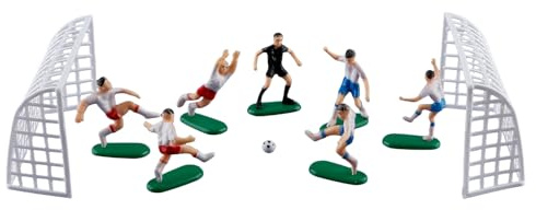 Tabanzhe Football Cake Toppers Set 10 Pcs–Personalised Soccer Birthday Cake Decorations for Men,Sports Theme Party Cupcake & Cake Decor