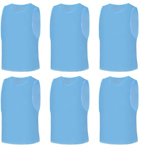 AUYAO 6Pcs Adult Kids Team Training Vest Breathable Mesh Scrimmage Sleeveless Training Pinnies Training Bibs Quick-Dry Sport Bibs Sport Practice Vest