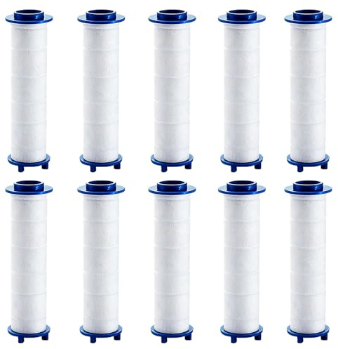 GVSS 10 Pièces Filtre Pommeau de Douche Anti-Calcaire en Coton PP 9,5cm, Filtre Amovible et Remplaçable pour Douchette,Compatible avec la Plupart des Pommeaux de Douche Standard