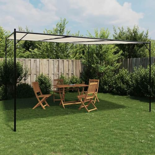 Pavillon de Jardin, 4x4 m en Polyester 180 g/m² et Acier, Design Classique, Pergola Jardin Exterieur Résistante, pour Terrasse, Jardins, Camping, Couleur Blanc, 4 x 4 x 2.67 m