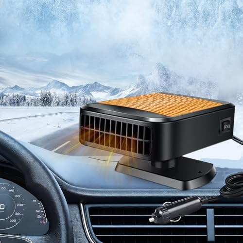 Chauffage Voiture Allume Cigare 12 V 200 W, TGKYK Chauffage Allume Cigare 12V Voiture avec Rotation à 360 Degrés, Chauffage de Voiture, Chauffage 12V Voiture pour Voitures, Camions, SUV, Fourgonnettes