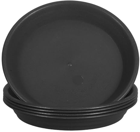 Gatuida 5 pièces Lot de Soucoupes Plastique pour Plantes Øcm Plateau Rond Épais pour Protection Surface Supports Drainage Pots Fleurs Intérieur Extérieur