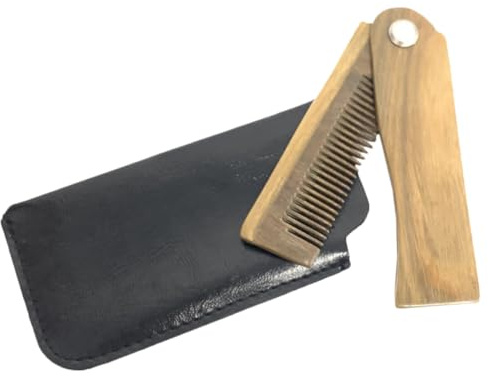 jojofuny Holzkamm Klappbar für Bart und Haar Faltbarer Taschenkamm aus Holz Tragbar für Unterwegs Kompakt und Praktisch